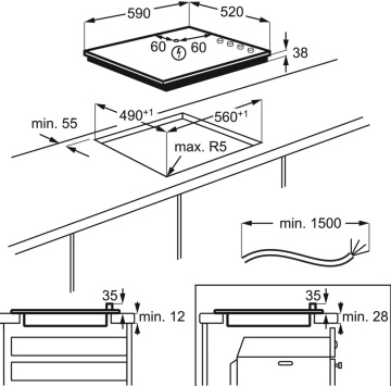ELECTROLUX - Rotary Control Ceramic Hob 60CM