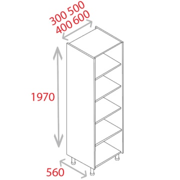 KITCHEN CARCASS 600MM NATURAL GREY - Standard Larder Unit
