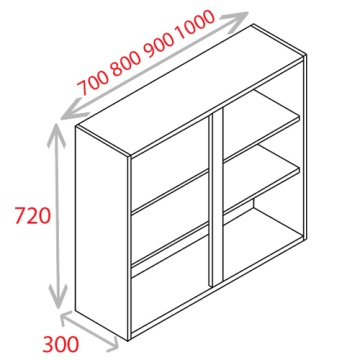 KITCHEN CARCASS 1000MM NATURAL GREY - Standard Wall Unit