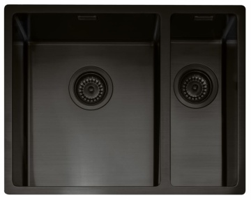 CAPLE - Mode3415RBS Inset or Undermount Sink Black Steel