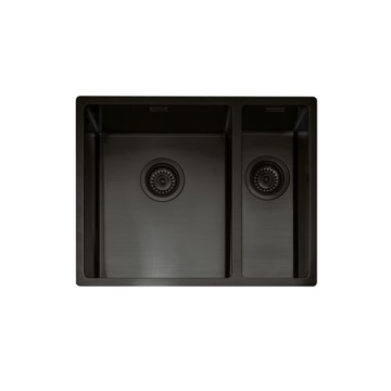 CAPLE - Mode3415RBS Inset or Undermount Sink Black Steel