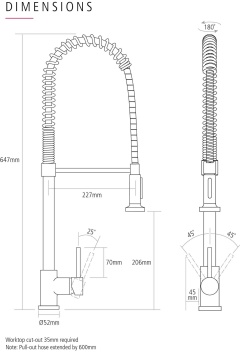 CAPLE - Torrent Pull-out Kitchen Tap Polished Chrome