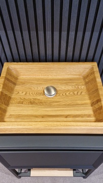 SVALL - Solid Lumber Oak Washbasin Brass Stopper