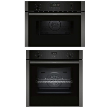 NEFF - N50 Built-in Oven B3ACE4AG3B & Built-in Microwave Oven C1AMG84G0B Graphite-Grey Pack