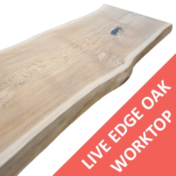 LUMBER OAK LIVE EDGE - Natural Plank 3M x 80mm x 750 - 900mm