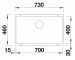 BLANCO - SUBLINE 700-U Rock Grey Silgranit Undermount Sink